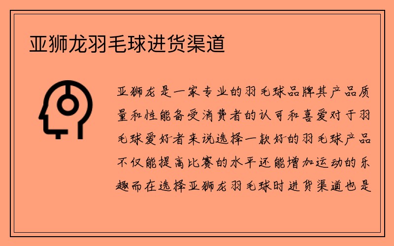 亚狮龙羽毛球进货渠道