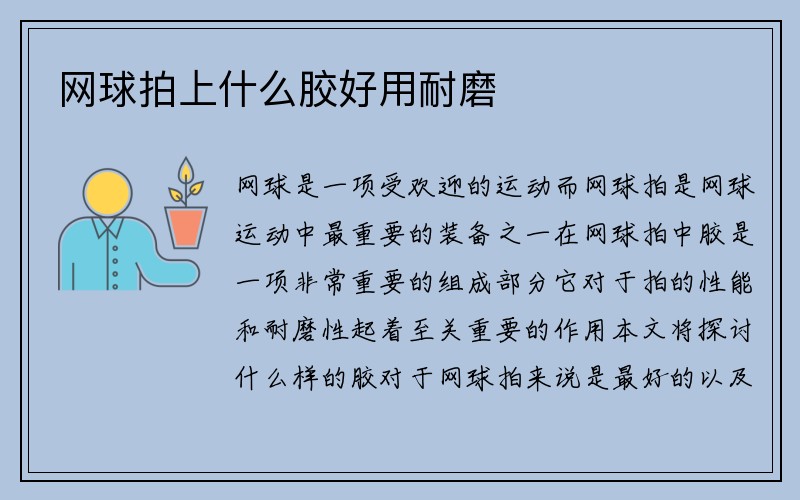 网球拍上什么胶好用耐磨