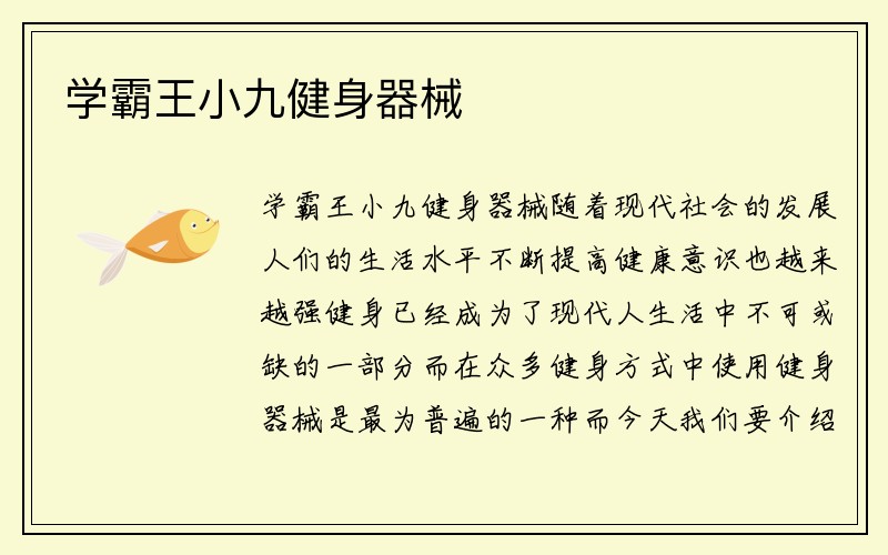 学霸王小九健身器械