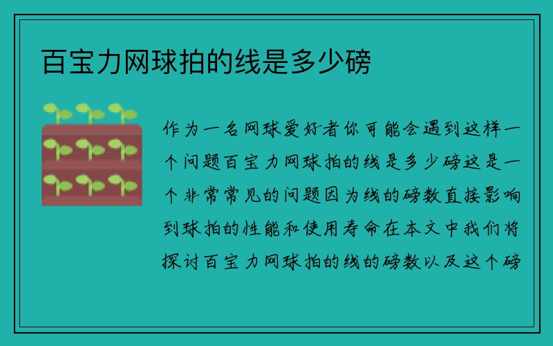 百宝力网球拍的线是多少磅