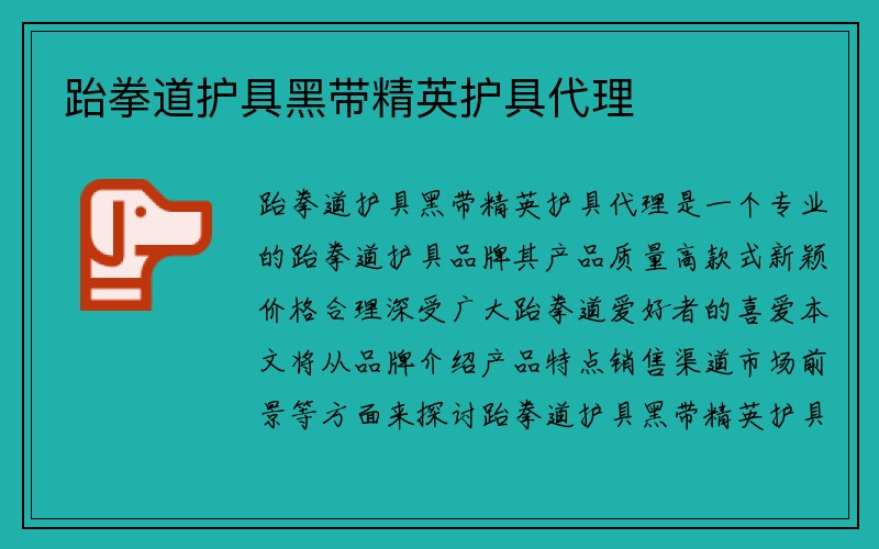 跆拳道护具黑带精英护具代理